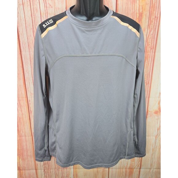 5.11 Tactical Mens Long Sleeve Shirt Medium Gray Polyester - Picture 1 of 8